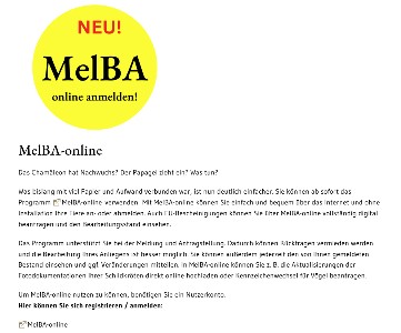MelBA online Angebot