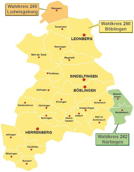 Wahlkreise im Kreis Böblingen