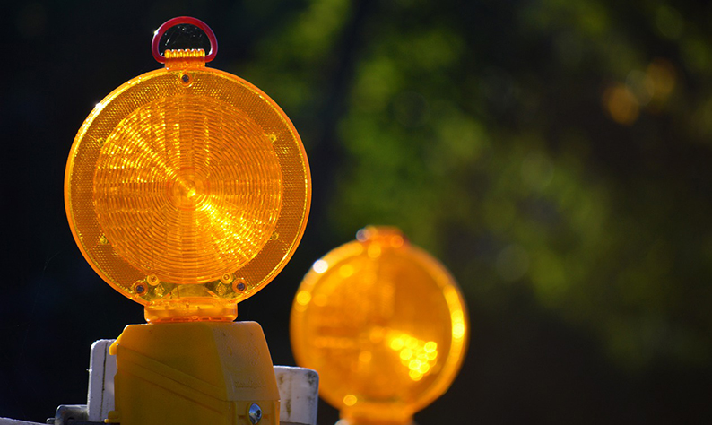 Lichter Baustellensperrung