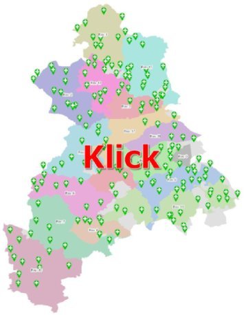Landkreiskarte mit Rettungspunkten