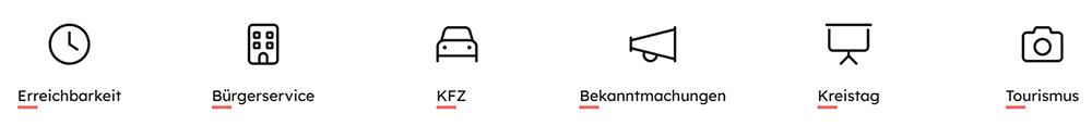 Screenshot der Schnellzugriffe