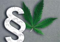 Paragraph und Cannabisblatt