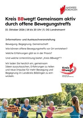 Plakat Veranstaltung Offene Bewegungstreffs 15.10.2026 Plakat Veranstaltung Offene Bewegungstreffs 15.10.2026