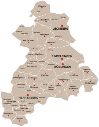Kreiskarte mit Gemeinden Kreiskarte mit Gemeinden