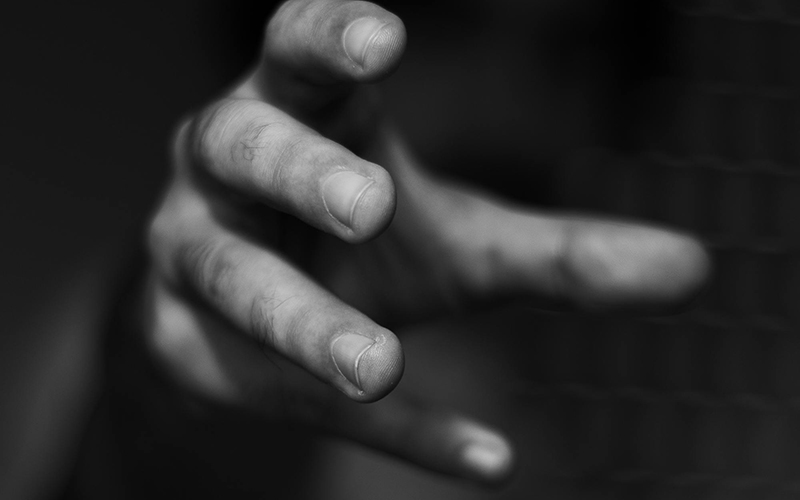 Hand schwarzweiß