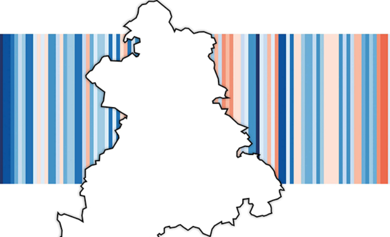 Landkreiskarte vor bunten Linien Landkreiskarte vor bunten Linien
